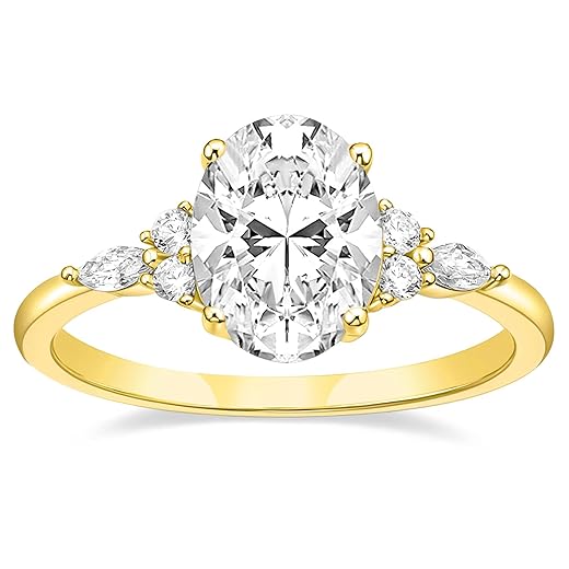 TIGRADE 3CT Cubic Zirconia Engagement Ring