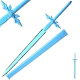 Fort Carbon Steel SAO Sword - Real Metal Handmade Cosplay Kirito Sword - Dark Repulsor/Black Elucidator/Blue Rose