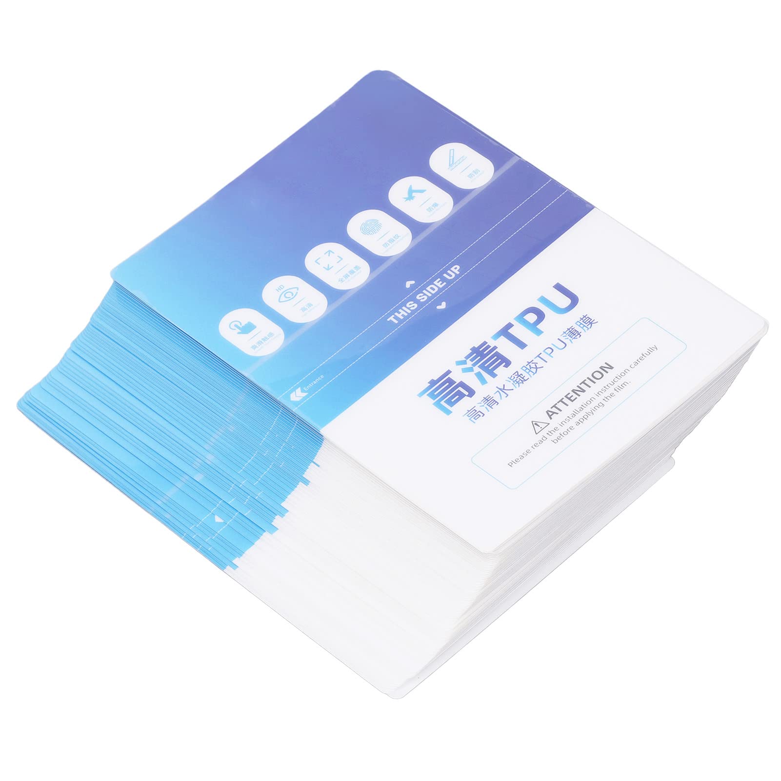 Película protectora de alta transmisión de luz con ajuste perfecto - 50 piezas Protector de pantalla transparente de película TPU para teléfonos móviles, relojes y cámaras -