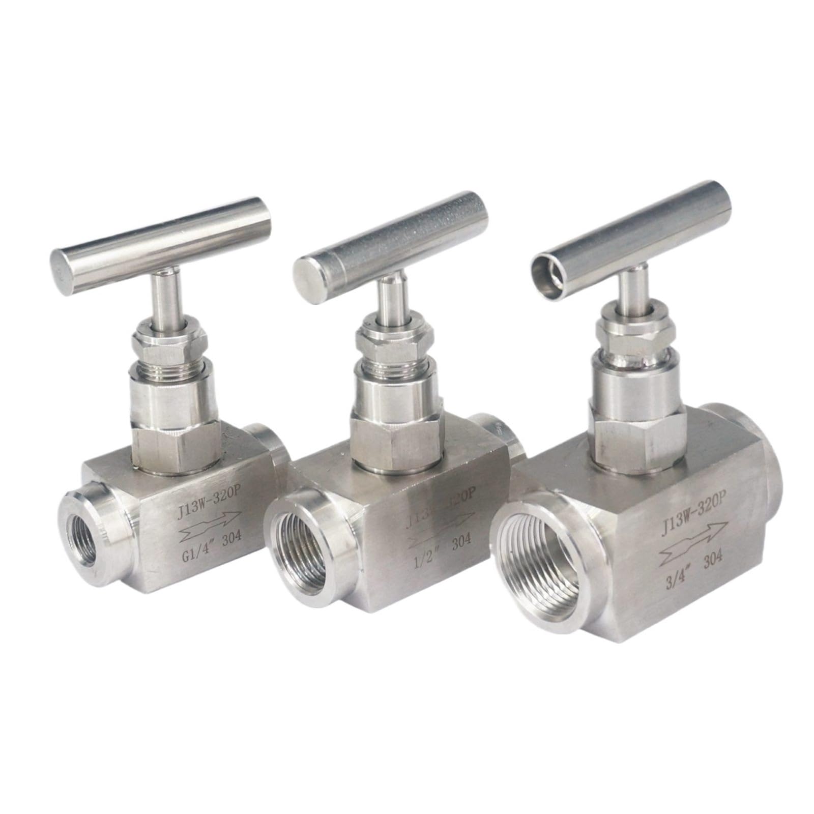 320 Bar 1/8" 1/4" 3/8" 1/2" 3/4" 1" Female 304 Stainless Steel Flow Control Shut Off Valve Fuel Oil Gas Steam(1/8")