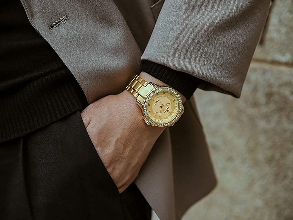 Miniatura 3 de NAVIFORCE diamante acero inoxidable analógico cuarzo relojes para hombres impermeable reloj calendario clásico reloj luminoso