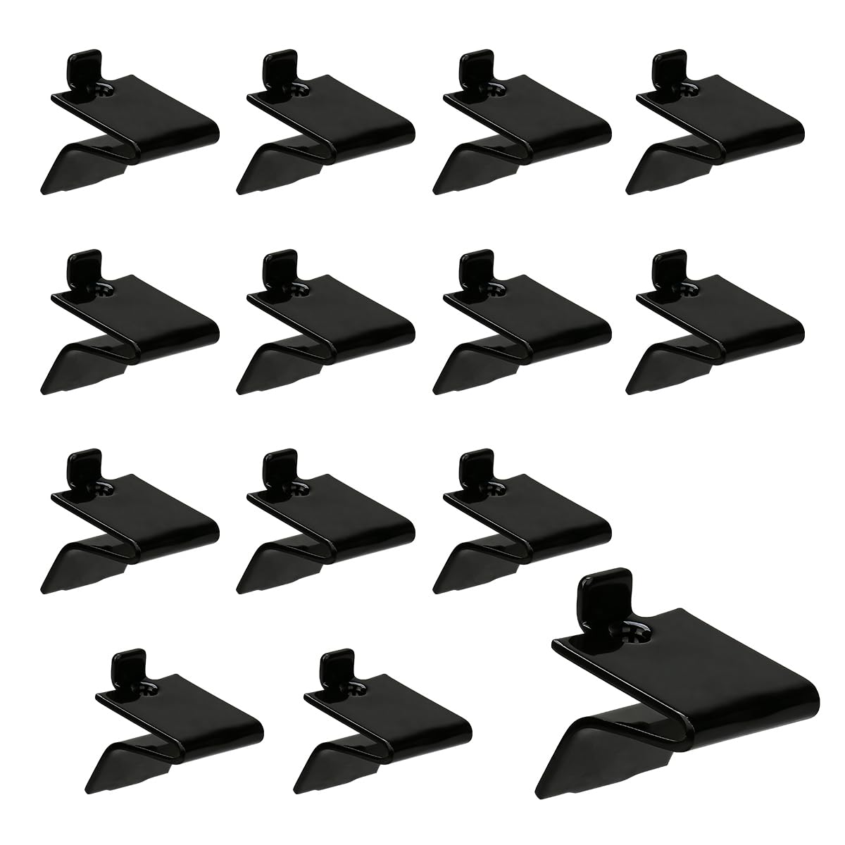 256P-ZC Adjustable Pilaster Shelf Clip, 14 Pcs Black Shelving Brackets Clips