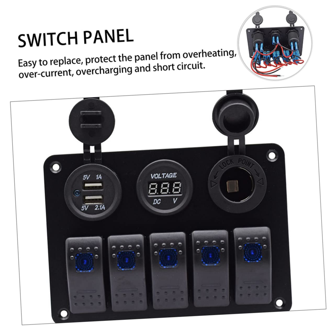 ARTIBETTER 1Pc Position Switch Panel with LED Voltmeter and Dual USB Ports Sturdy Circuit Breaker Protection for Boats Cars Rvs Motorcycles and Trailers