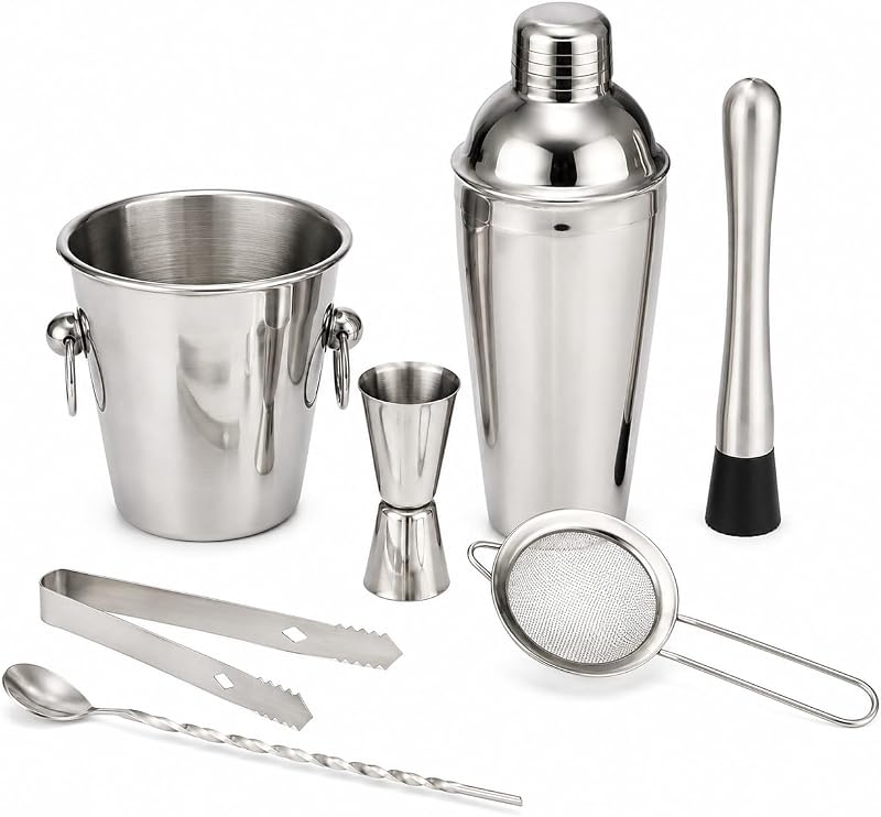 Kit Bartender 7 Peças em Aço Inox