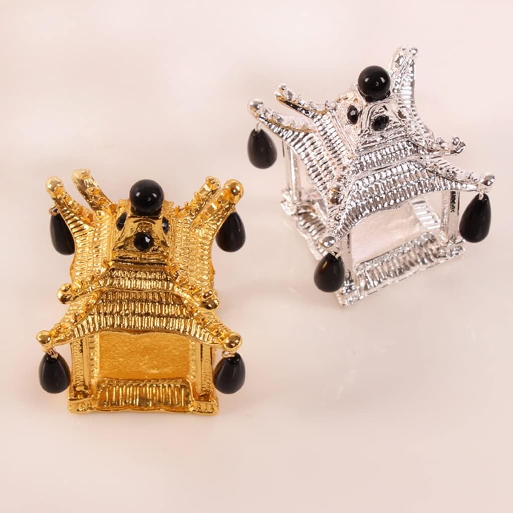 Serviette Rings 1-6 Pcs, Chinese Classical Pagoda-Shaped Napkin Ring, Luxury Dining Table Napkin Buckle, Party Tableware Decoration (Color : Gold), 5*7cm*4