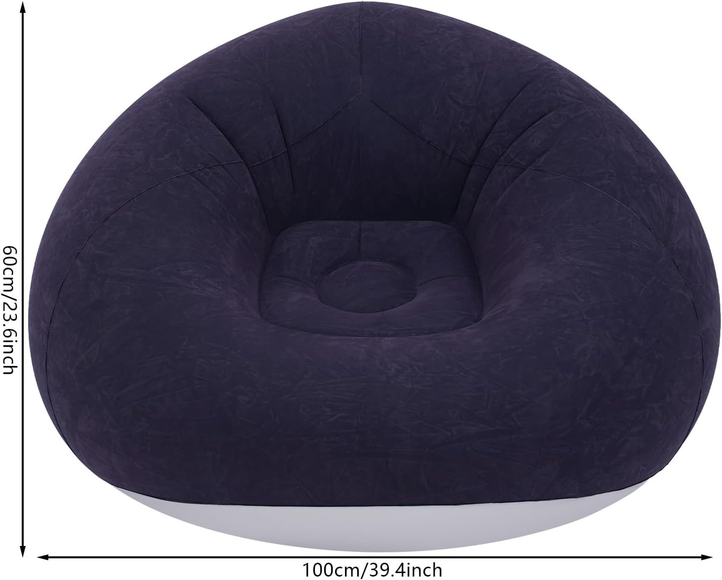 6 Pcs Inflatable Bean Bag Chairs with Foot Air Pump Outdoor Blow up Couch Folding Portable Inflatable Couch for Camping Movie Night, Lazy Sofa Chair (Deep Blue X 6)