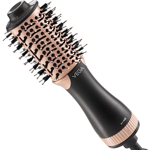 VEGA Litstyle L3 Volumizer Hair Blow Dryer Brush With 3 Heat/2 Speed Settings, 360° Airflow Vent, 3 in 1 Compact Hot Air Brush For Women, Tourmaline Ceramic Coated Barrel, 500 Watts, (VHSD-03)