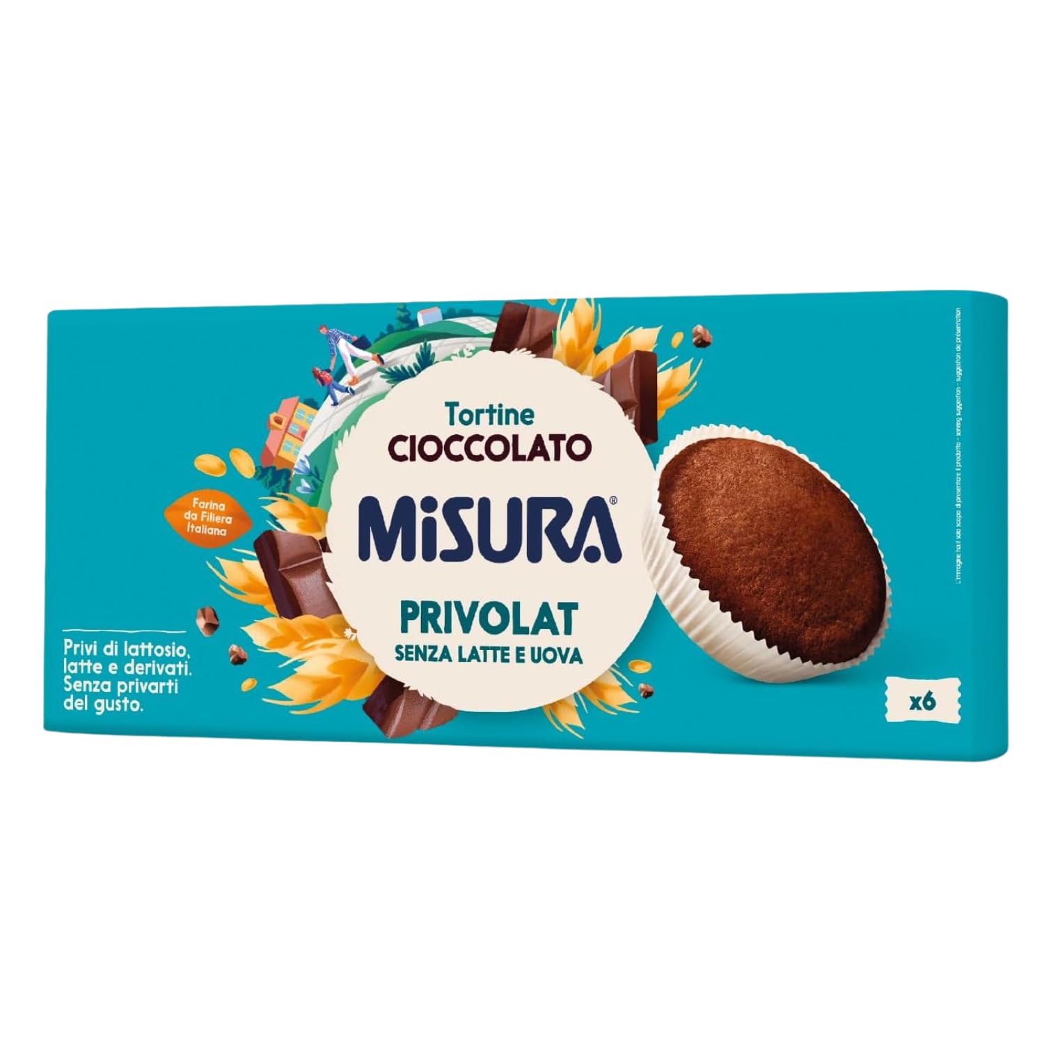 Tortine al Cioccolato Senza Latte e Uova – Snack Dolce Monoporzione 240g – Soffici Merendine al Cacao Ideali per Colazione e Pausa – Variazioni 4/8/12 Pezzi (12 PEZZI)