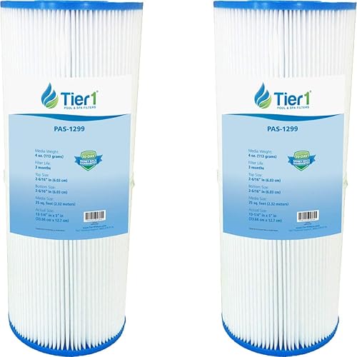 Tier1 Cartucho de filtro para piscina y spa, paquete de 2 Reemplazo para Jacuzzi 42-2891-08, Pleatco PJ25, Filbur FC-1425, Unicel C-5625 y más