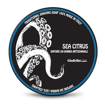 The Goodfellas Smile SEA CITRUS Sea Air & Lemon Italian Shaving Soap Soft Lathering Soap Made in Italy for Use with Brush, Safety Razor or Straight Razor