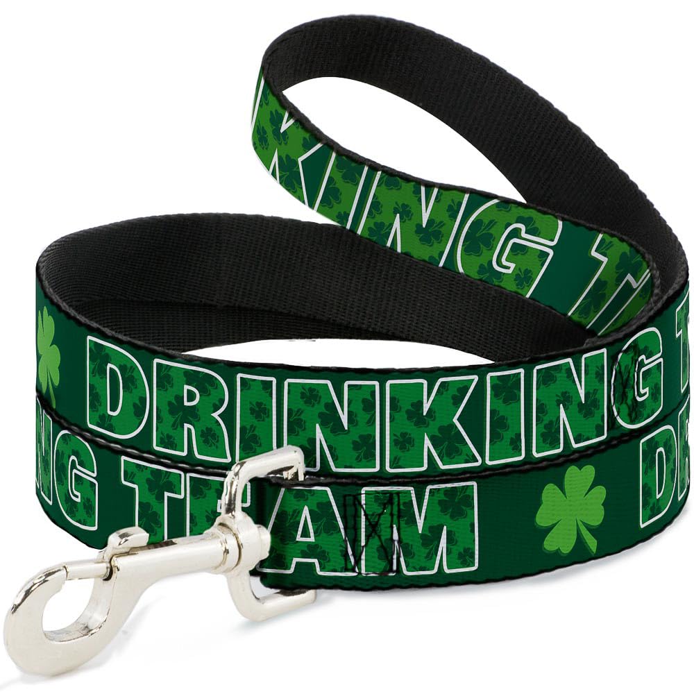 Laisse pour chien trèfles St. Pat de Boire avec sangle haute densité noir vert blanc