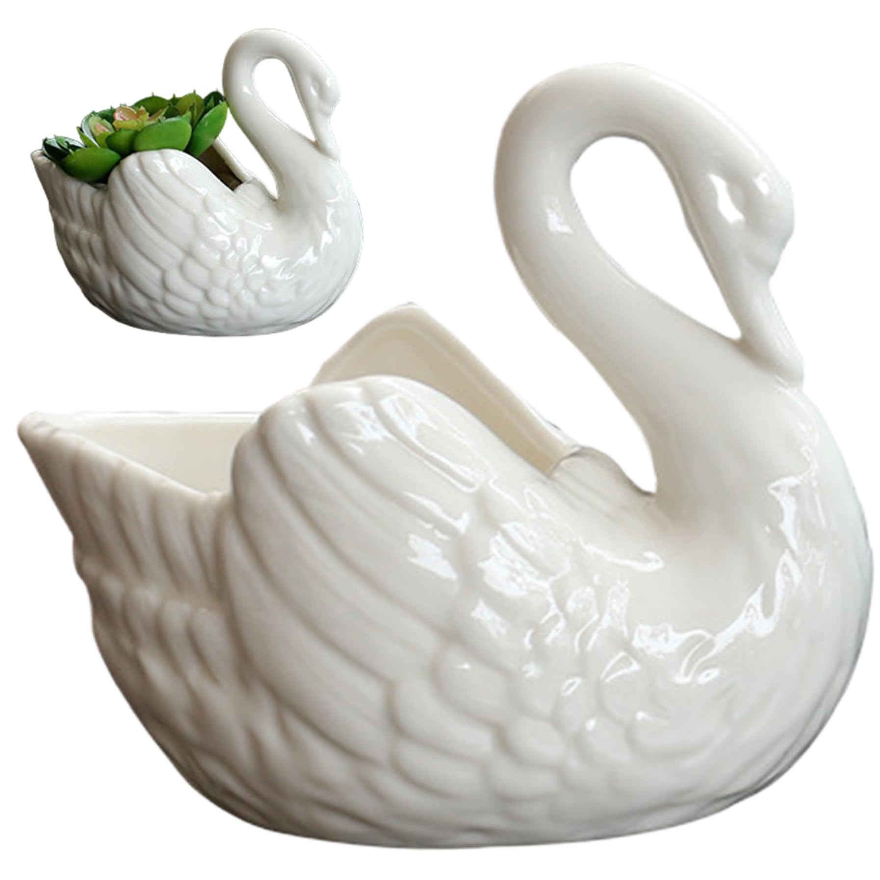 Pots en céramique simples pour plantes avec finition blanche élégante