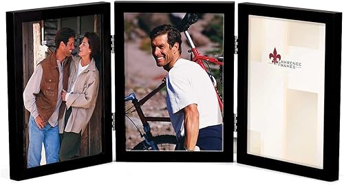 Lawrence Frames Marco de fotos triple negro de madera de 5 x 7 pulgadas (755557T)