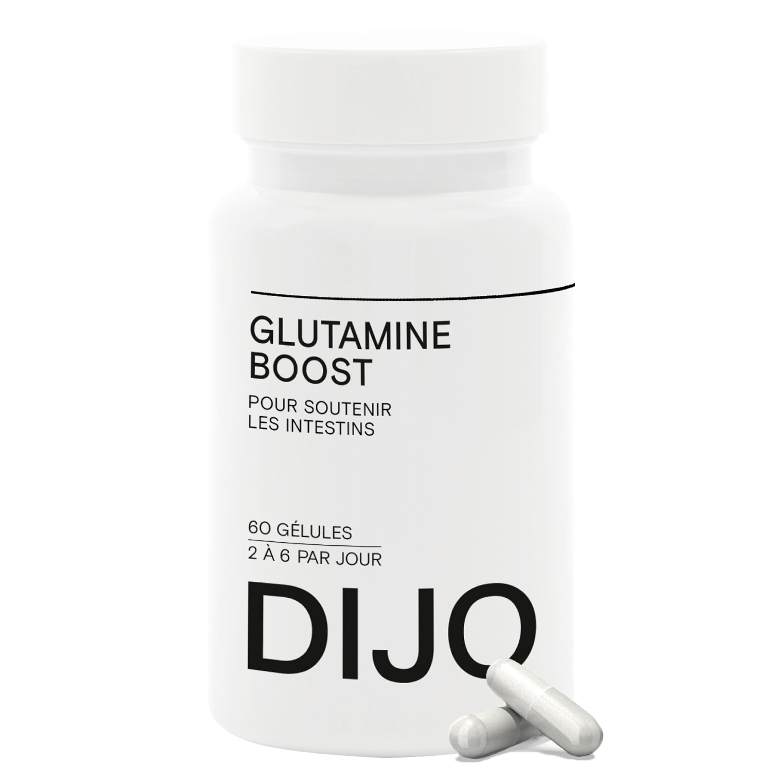 DIJO - L-Glutamine - Acide Aminé Renforce la Paroi Intestinale - Made in France Vegan Gluten Free Sans Lactose - 60 Gélules Cure 1 mois