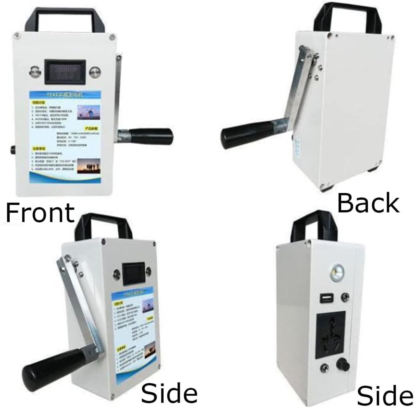 150w 220v Generatore a manovella da Stazione di Alimentazione Portatile con generatori di Alimentazione Mobile,con Usb/Ac220v/12v Presa, con Batteria