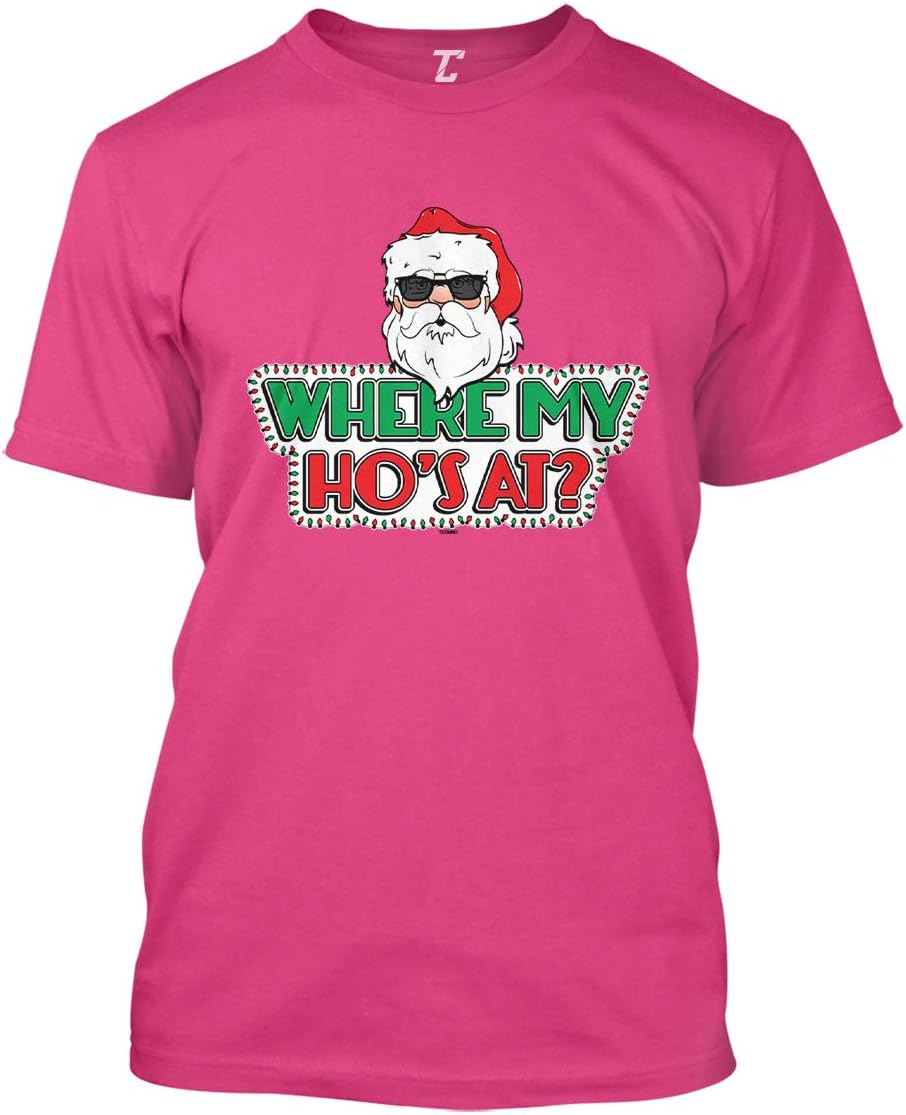 Where My Ho's at? - Funny Christmas Xmas Men's T-Shirt