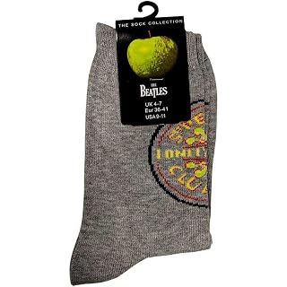 The Beatles Sgt Pepper Drum Logo Femme Nouveau Gris Chaussettes (Uk Size 4-7) Size One Size - Les Beatles, Paul McCartney, John Lennon, RIngo Starr, George Harrison