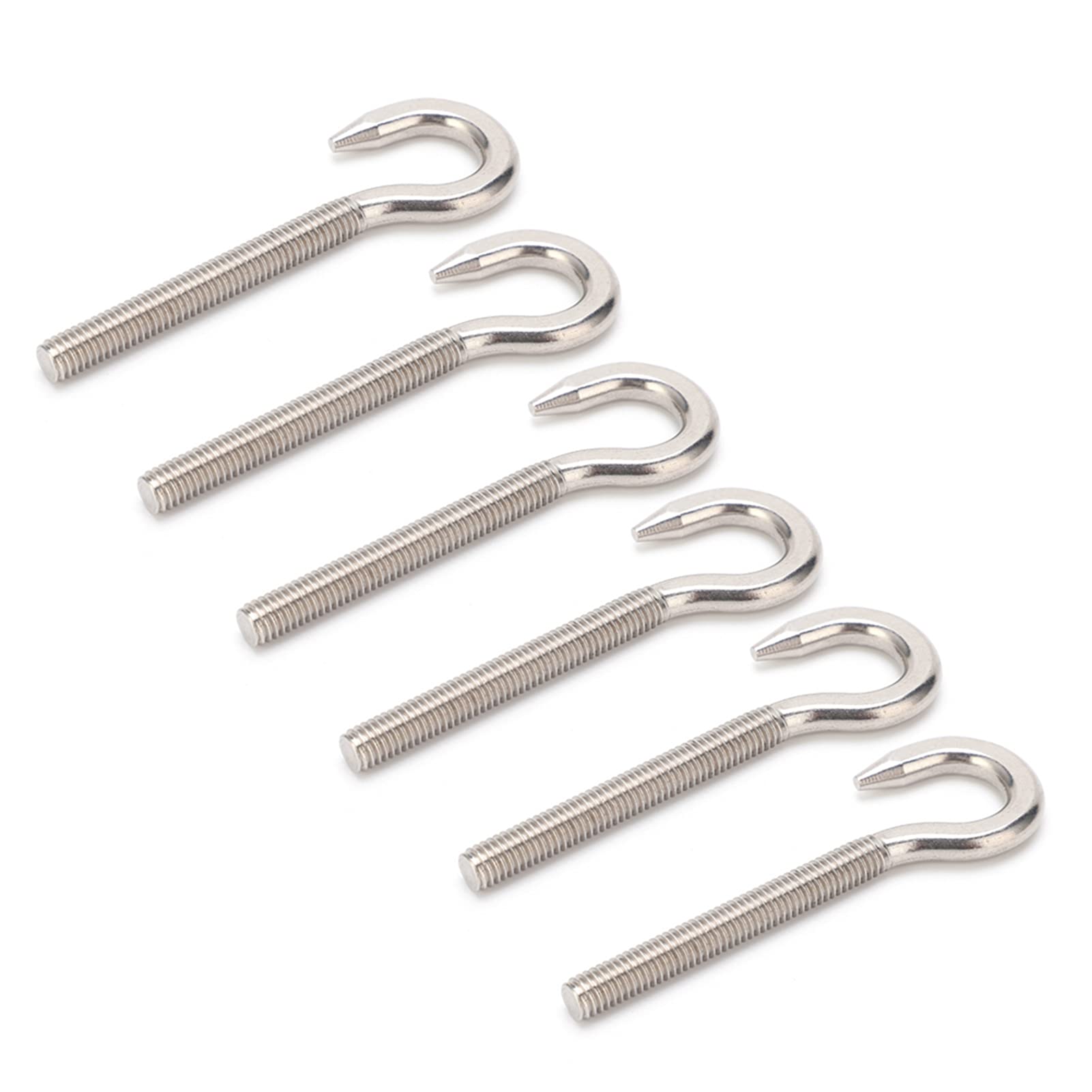 10 Uds Tornillo De Ojo 304 Acero Inoxidable Perno Abierto Gancho Ojal Tornillos Roscados Hardware