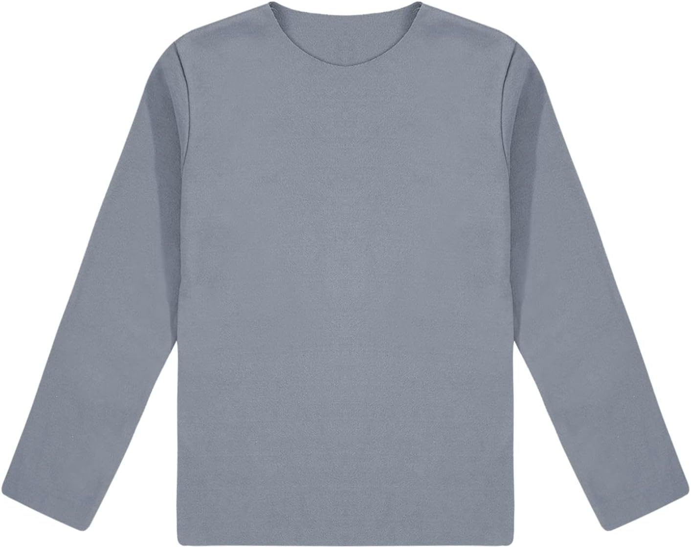 Hansber Boys Girls Winter Base Layer Thermal Underwear Tops Long Sleeve Solid Round Neck T-Shirt