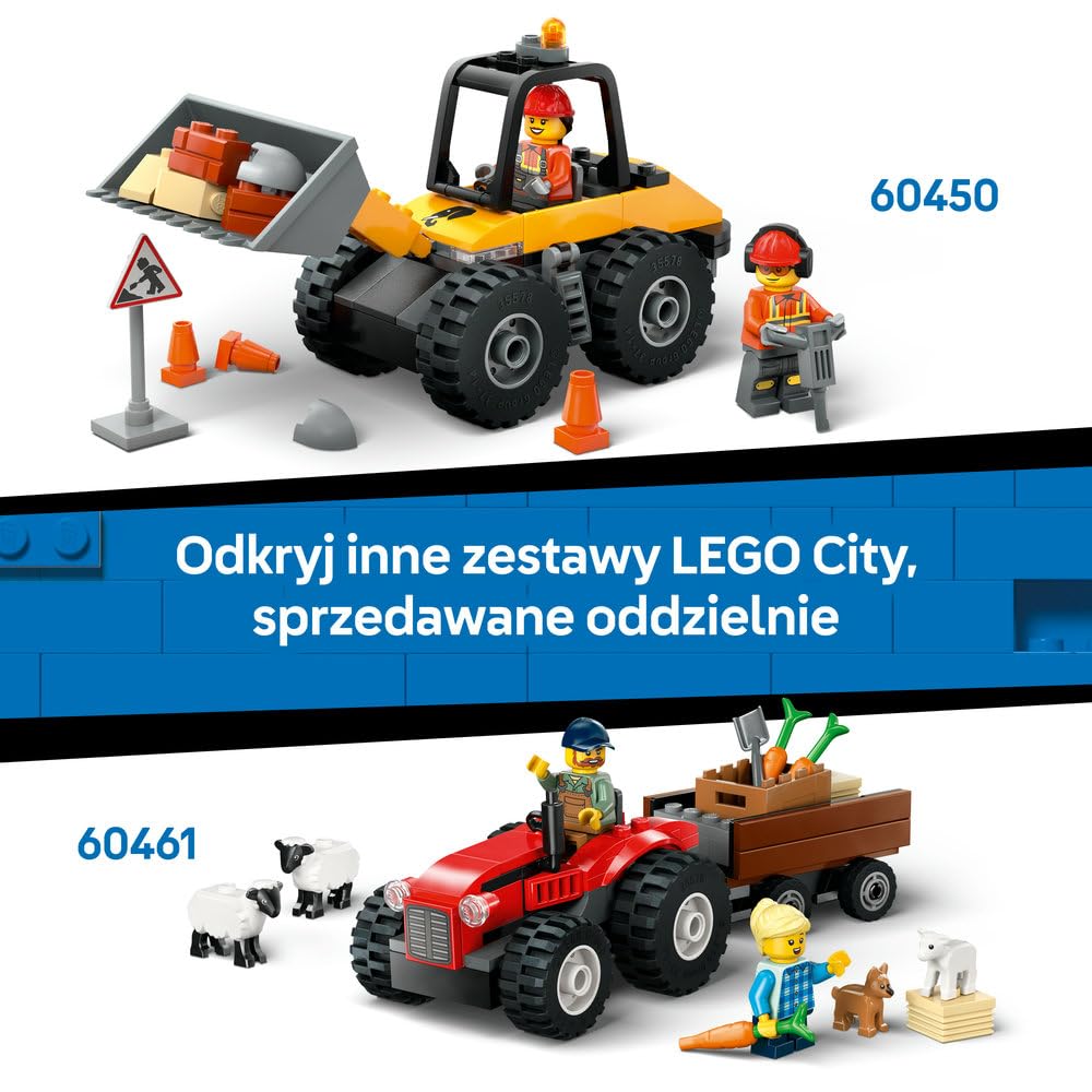 LEGO City Wóz Strażacki z Drabiną, Edukacyjna Zabawka dla Dziecka do Zbudowania, Pojazd z Minifigurkami Strażaków, Kreatywny Prezent dla 4-latka, dla Chłopca i Dziewczynki, dla Przedszkolaka, 60463