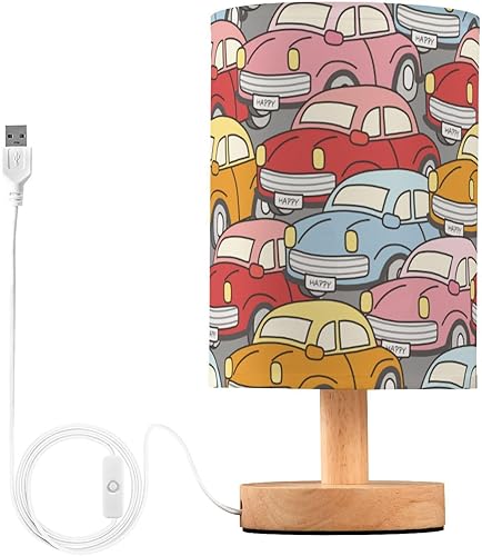 Desk Lamps Nursery Night Light Modern Colorful Cute Cars Happy Table Lamps for Boys Dorm Room lamparas de Noche para