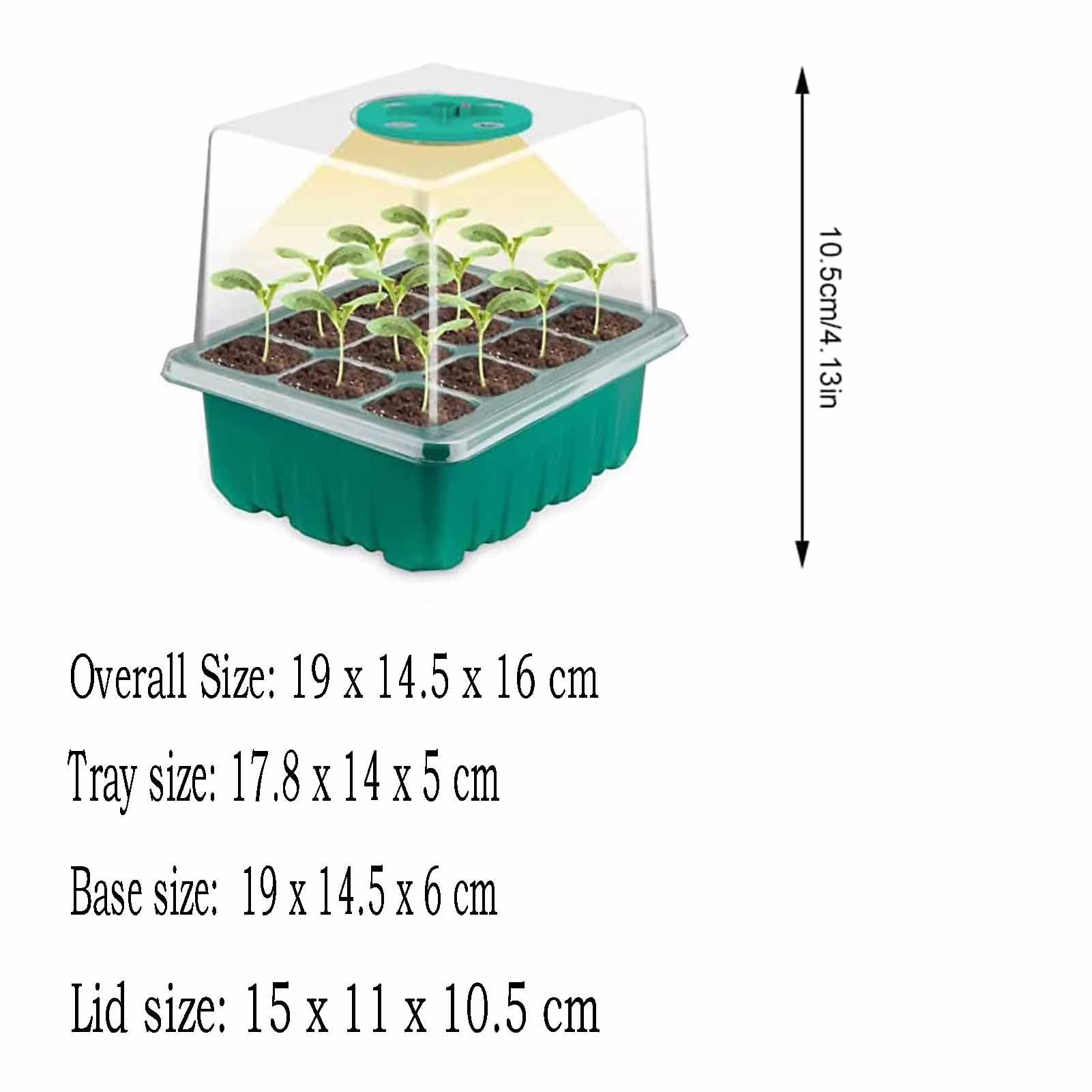 5 Pcs Plateaux De Semis, Mini Serre Chauffante Pour Semis Avec Lampe, Serre IntéRieure PéPinièRe Avec Couvercle Et Ventilation, Humidité RéGlable, Bac