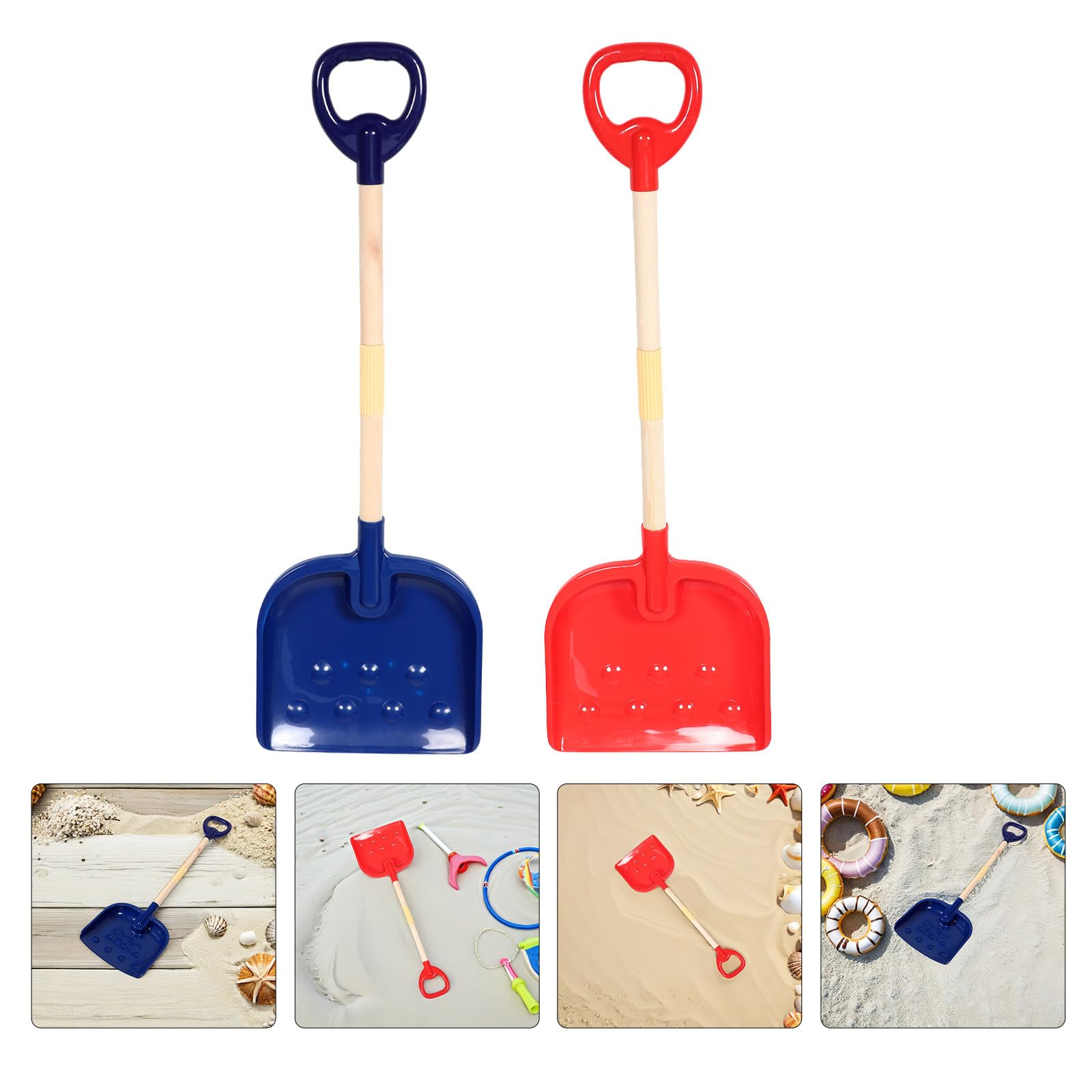 SUPVOX Set di 2 Pale da Spiaggia Neve per Bambini - Palette per Sabbia in Plastica Resistente da 30" con Manici Ergonomici, Lunghe Pale da Spiaggia per Bambini Piccoli, Giochi