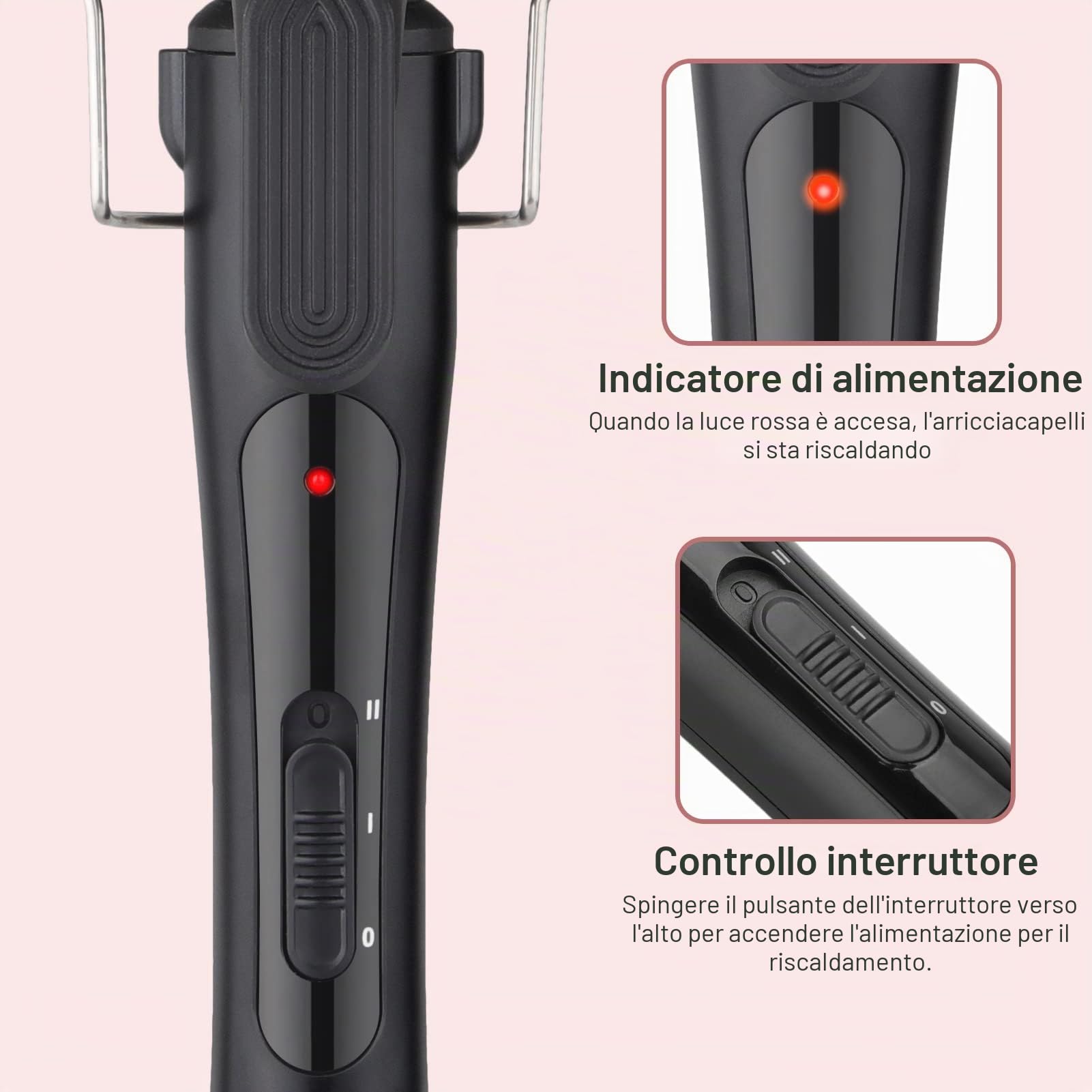 Piastra Onde per Capelli 3 Tubi Ferro Arricciacapelli Professionale 25mm Piastra Capelli Onde Beach Waves in Ceramica con Riscaldamento Rapido e 150°C /210°C Adatto per capelli lunghi e corti
