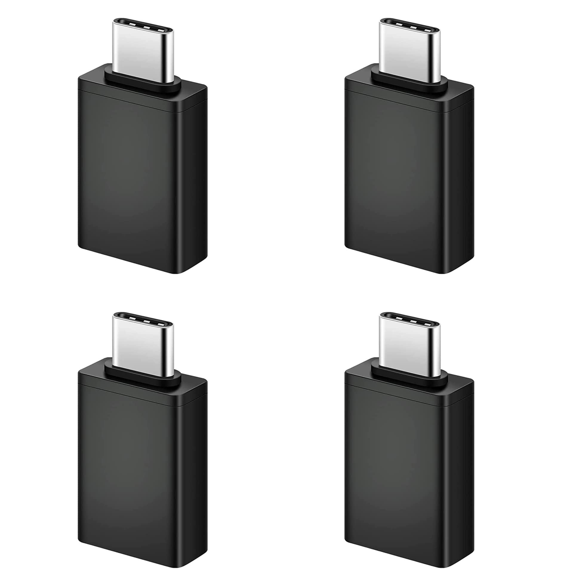 USB C to USB 3.0 Adapter Cable 4 Pack, USB Female to USB C Male Adapter Fast Charging for Charger, USB-C to UAB A Converter for MacBook pro Laptop PC iMac iPad air and More Type c Device