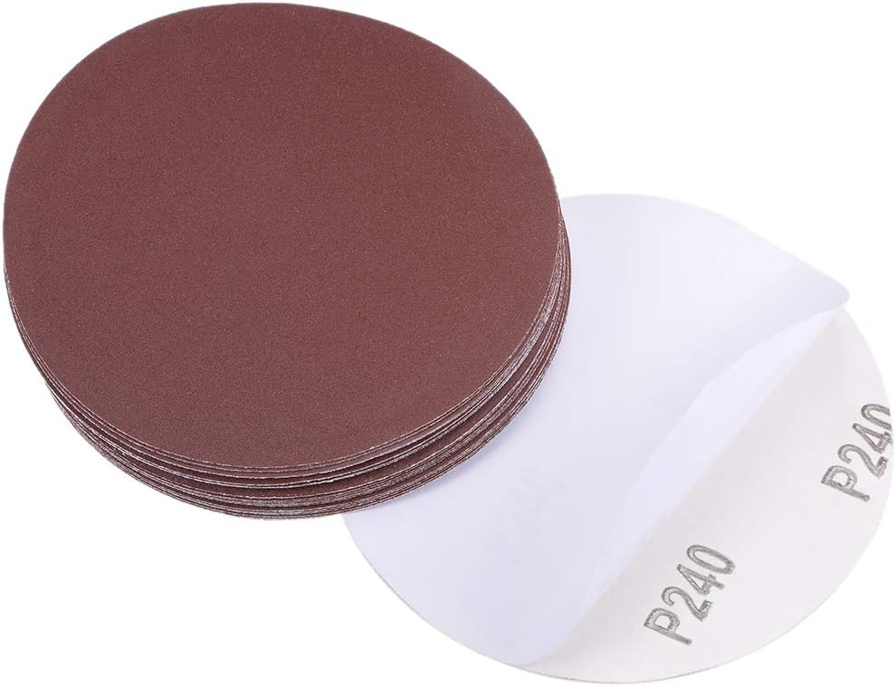 uxcell 5-Inch PSA Sanding Disc Aluminum Oxide Adhesive Back Sandpaper 80 Grit 30 Pcs