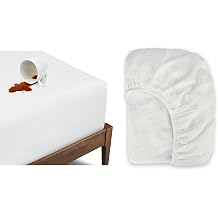 Organic Cotton Mattress Protector & Muslin Fitted Sheet - Crib, White