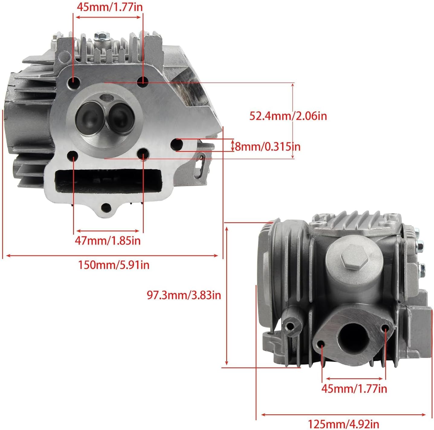Complete Engine Cylinder Head Assembly w/Valves for 90cc 110cc 125cc 4 stroke ATV Quad 4 wheeler Taotao SUNL JCL