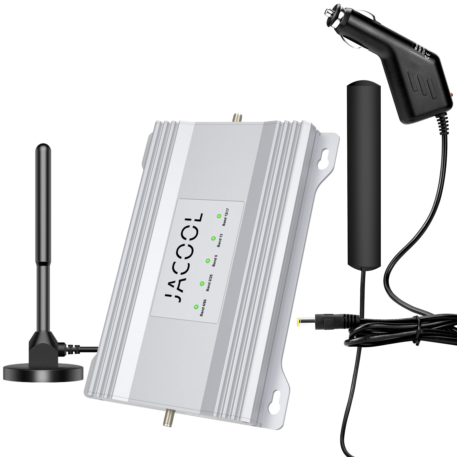 JACOOL Cell Phone Booster Truck Car RV Vehicle Verizon Cell Phone Signal Booster Car RV SUV Trailer OTR T Mobile AT&T Signal Booster for All Carriers 5G 4G LTE 3G on Band 13, 12, 17, 5, 4, 66, 2, 25