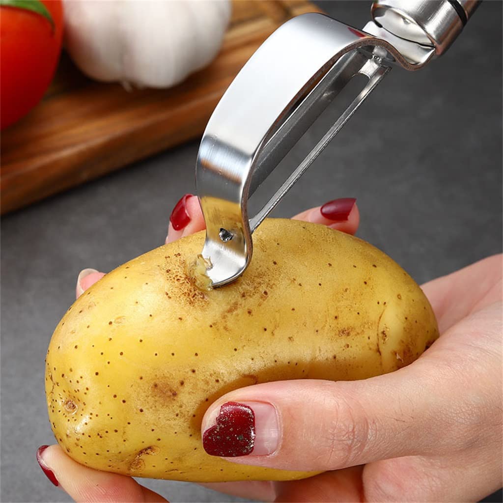 JFDBGU Stainless Steel Fruit Potato Peeler Sharp Vegetable Tool Metal Carrot Peeler(B)