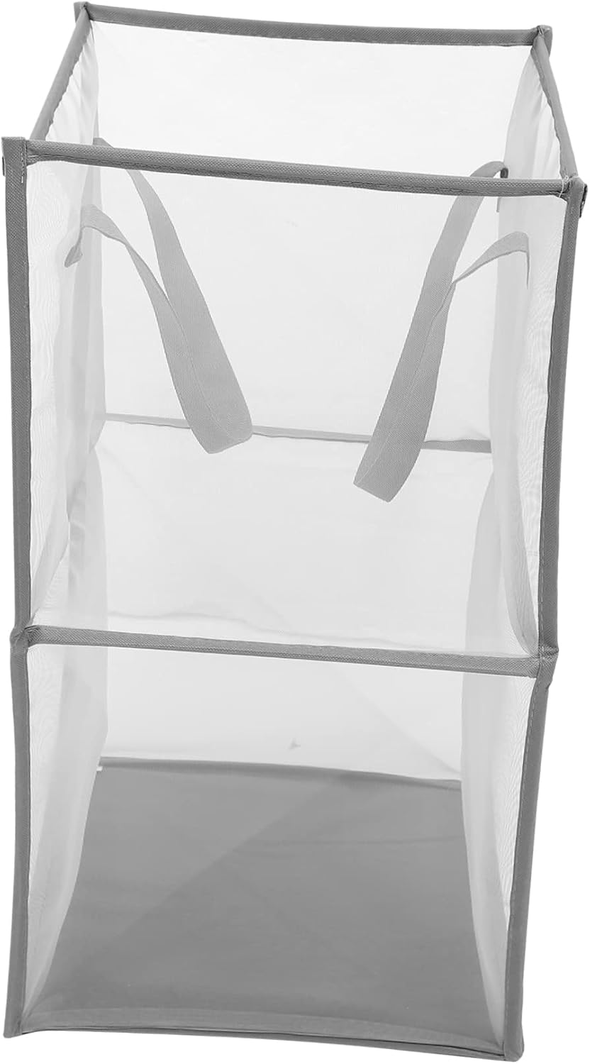 Collapsible Mesh Laundry Basket Large Capacity Foldable Clothes Hamper with Handles Wear Resistant Storage Organizer for Home Bedroom Bathroom
