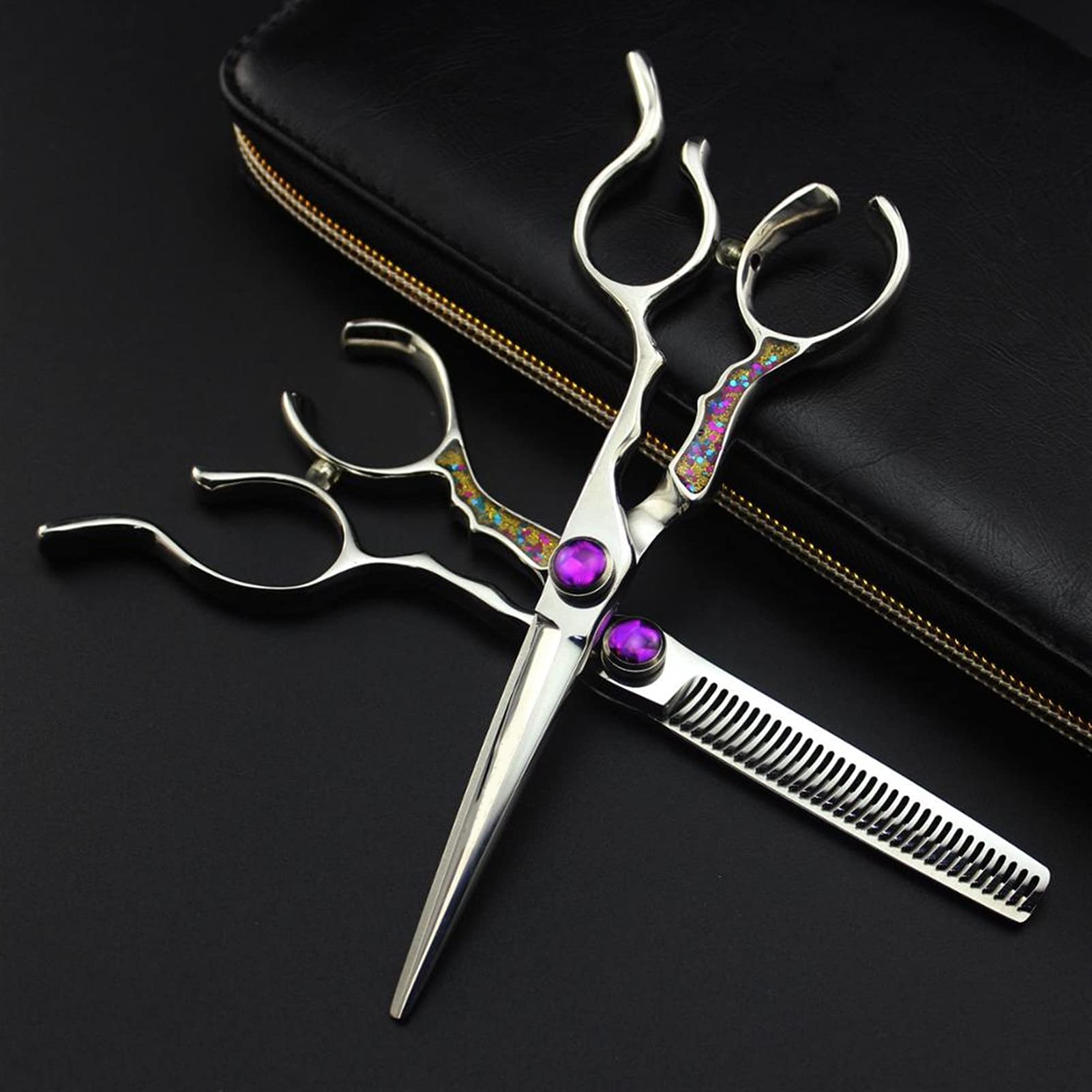 Friseurschere Friseurschere Schneiden Effilierschere Kerbgriff Haarschere,6 Zoll nur Ausdünnung