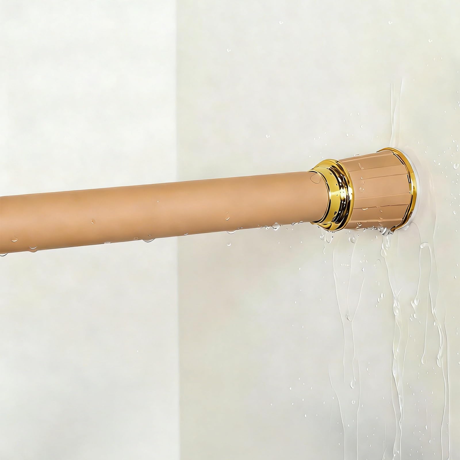 GLDYTVF Adjustable Telescopic Curtain Pole & Tension Shower Rail - No Drill Extendable Rod for Closet Doorway Window Balcony - Heavy Duty Non-Slip Design (Yellow 360-450cm)