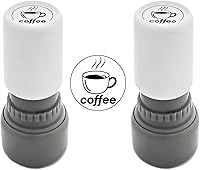 2-Pack Mini Self-Inking Coffee Cup Stamps for Loyalty Cards - Crisp Black Imprints for Cafes & Shops