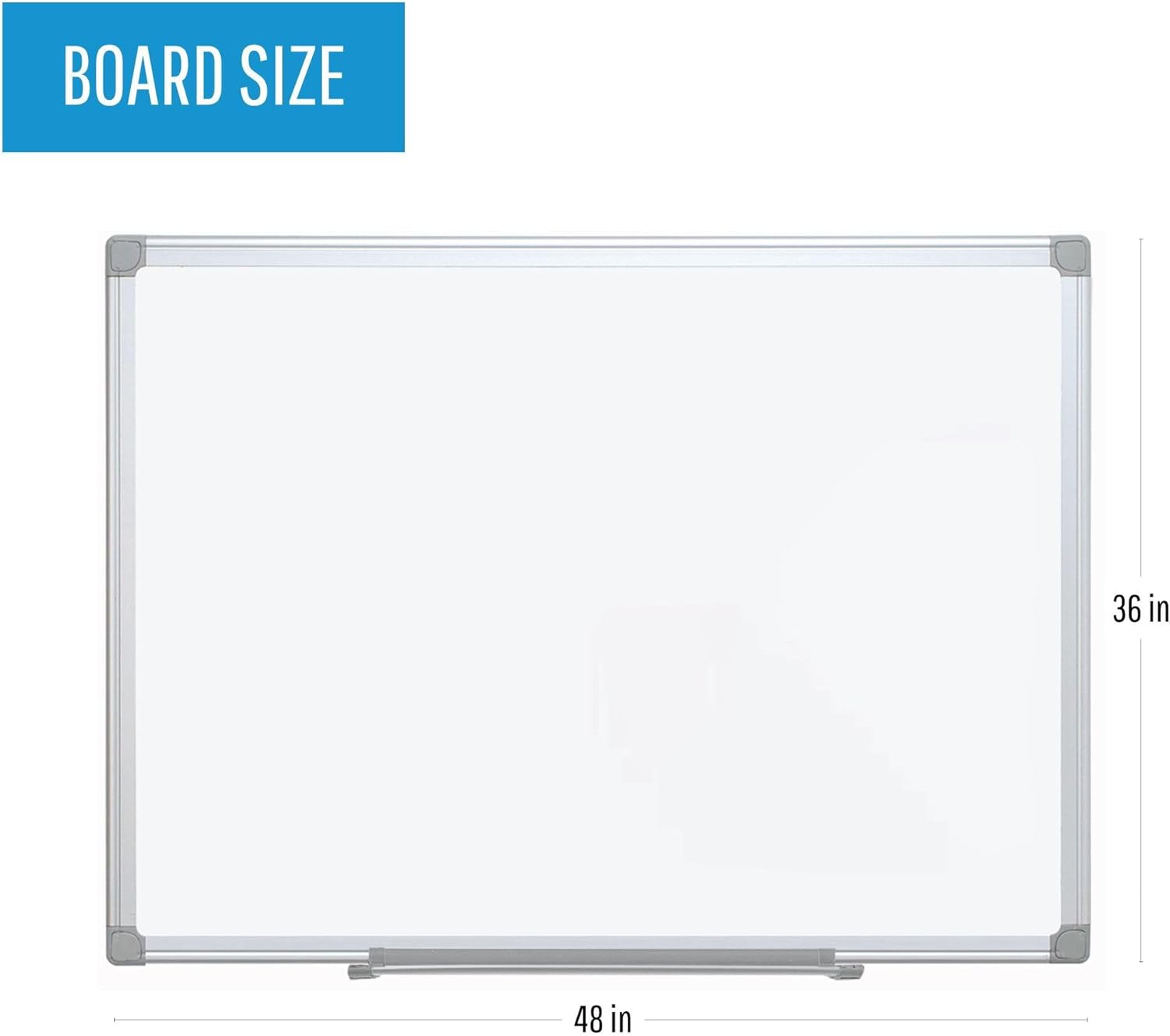 MasterVision® Earth Gold Ultra Magnetic Dry-Erase Whiteboard, 48" x 36", 45% Recycled, Aluminum Frame with Silver Finish 48"W x 36"H 36 x 48 Inches