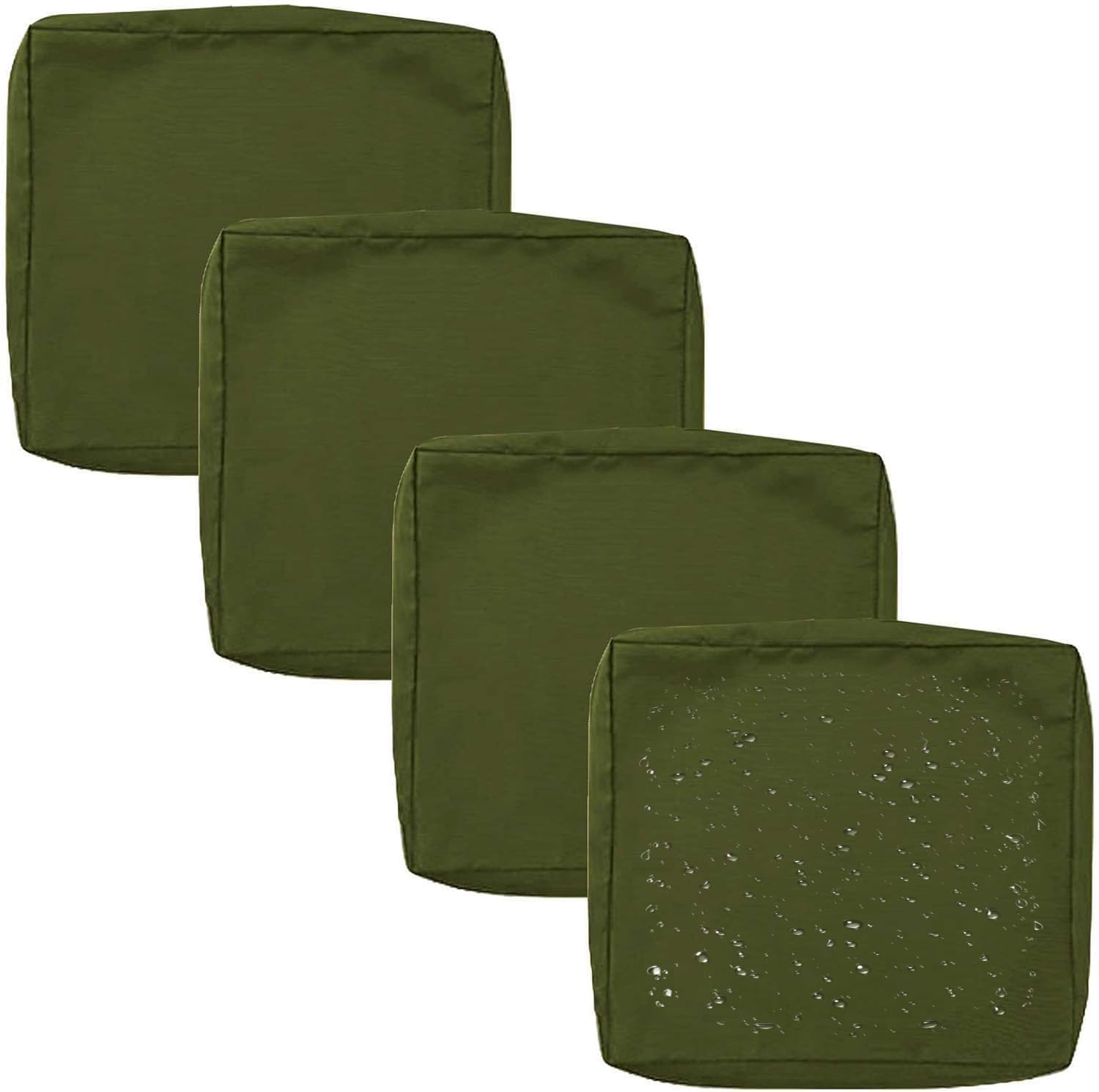 1/2/4 Pack Waterproof Sofa Seat Cushion Covers with Zipper for Outdoor and Indoor/Patio/Garden/Rattan/Chairs Furniture Protectors Cover 50/60cm Cushion Slipcover Removable(Color15,50x50x5cm(4pcs)) — image 1