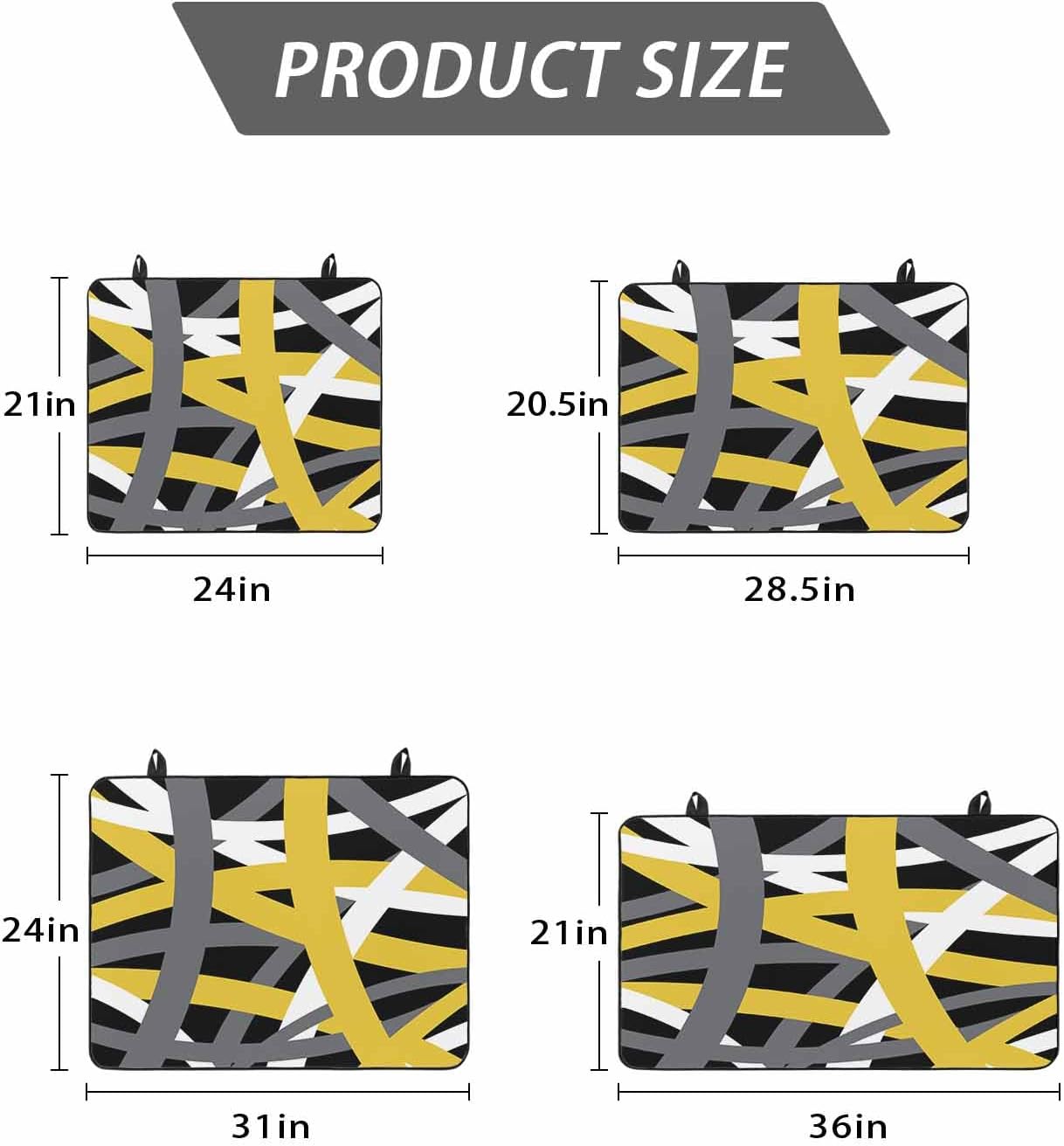 Stove Top Cover Yellow Stripes Stove Cover for Electric Stove Top Black Grey Lines Art Glass Cooktop Covers Anti-Slip Mat Heat Resistant Countertop Protector Kitchen Decor 31"x24"