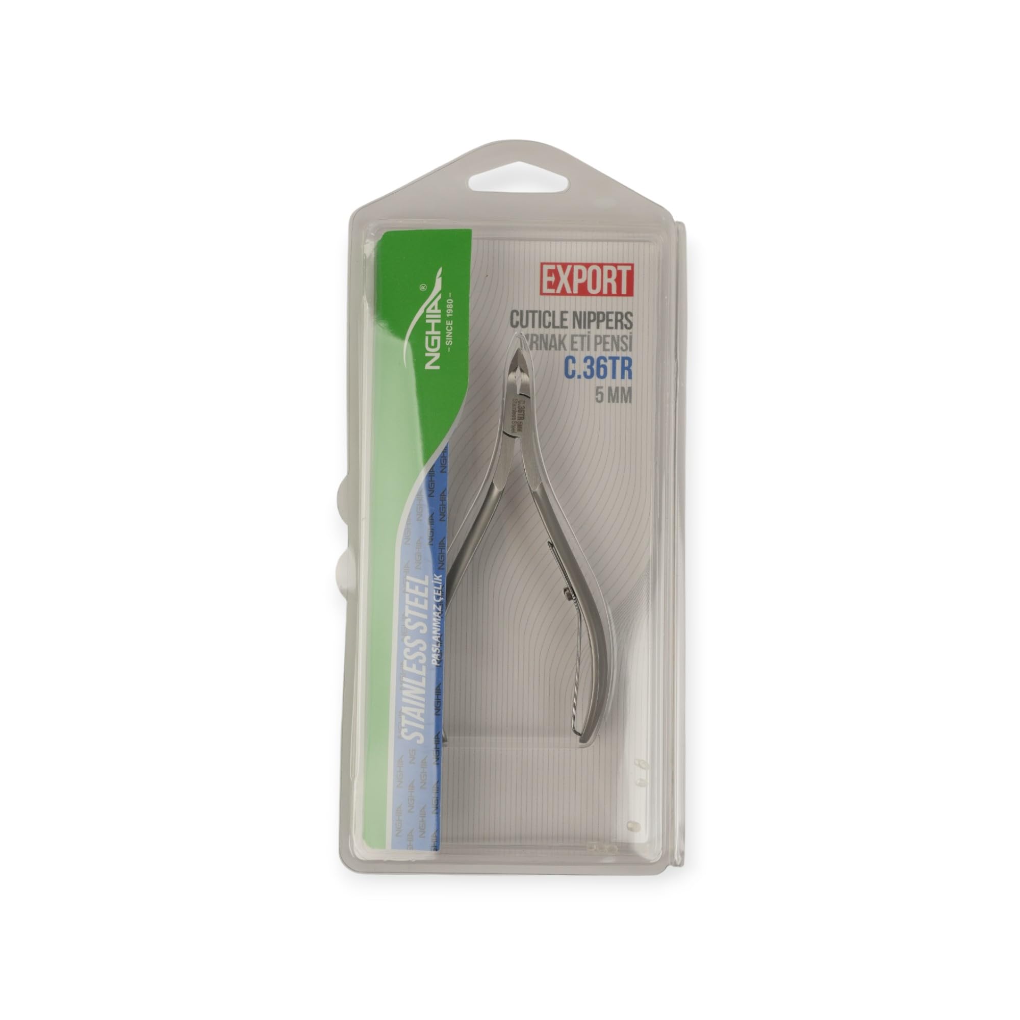 Nghia Nail Cuticle Nipper, Grey Plated C-36 (JAW12)