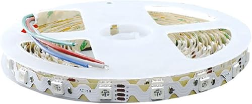 RGBW SMD5050 - Tira de luz LED SMD5050, 12 V CC, 16.4 pies, cinta flexible en forma de S, 48 LEDsm, 540 lmm, multicolor + blanco frío, de alta