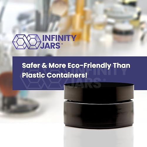Miniatura 3 de Infinity Jars Tarro de vidrio vacío recargable con tapa de rosca de 6.8 fl oz (6.76 fl oz) estilo cosmético ultravioleta, paquete de 10 unidades