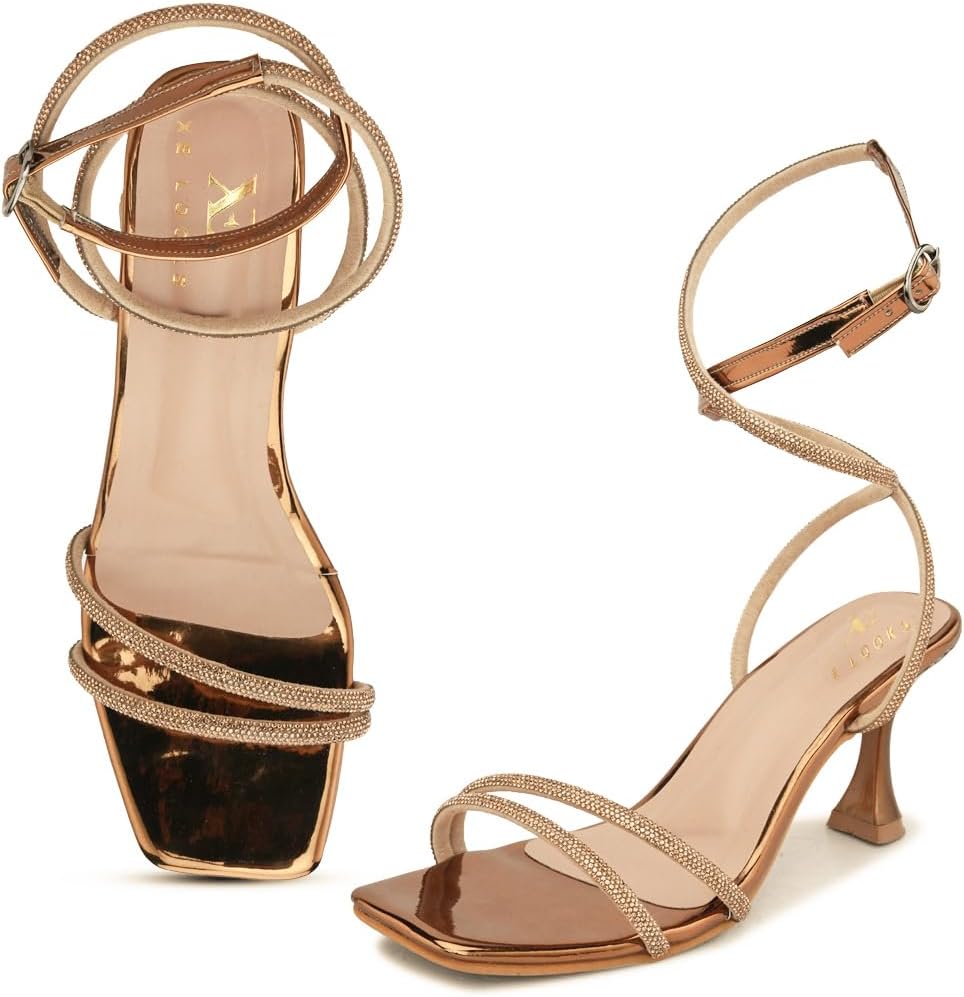 Fashion Sandals | Faux Leather Comfortable,Trendy and Stylish Block Heel | For Wedding Occasion 3 Inches Heel | For Girls
