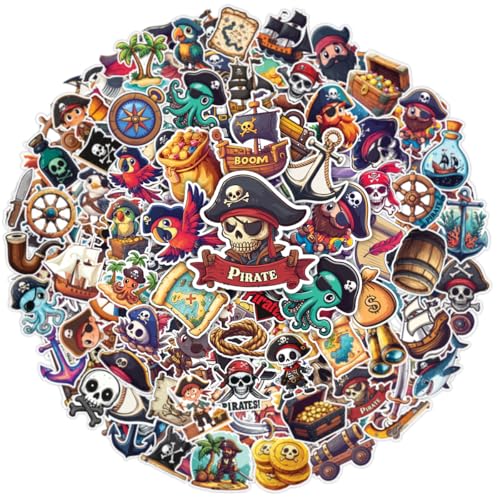 100pcs Pirate Stickers for Kids, Pirates Party Favors...
