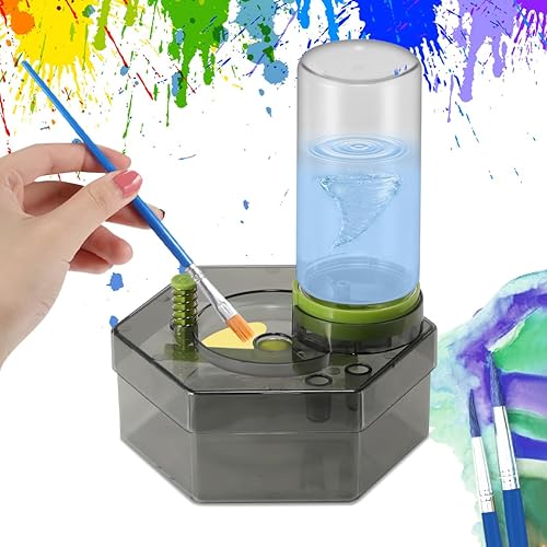 KKL Limpiador de pinceles de pintura Enjuagador de ciclo de agua Enjuagador de pincel de pintura Enjuagadora Suministros de arte Cepillo de ciclo de