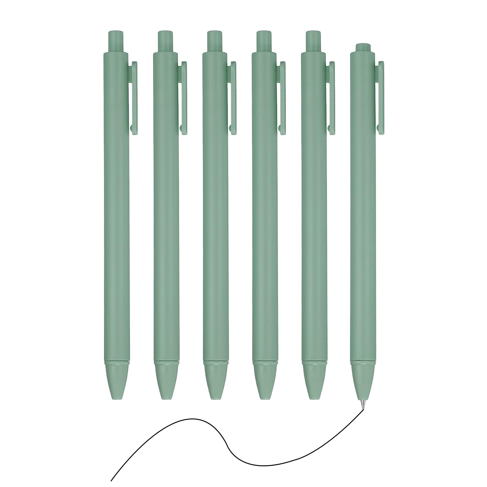 PATIKIL 6 Pack Retractable Pens 0.5mm, Black Gel Ink Pens Retractable Ballpoint Pen Fine Point Smooth Writing Cute for Office Home Supplies Journaling Notebook, Bright Green