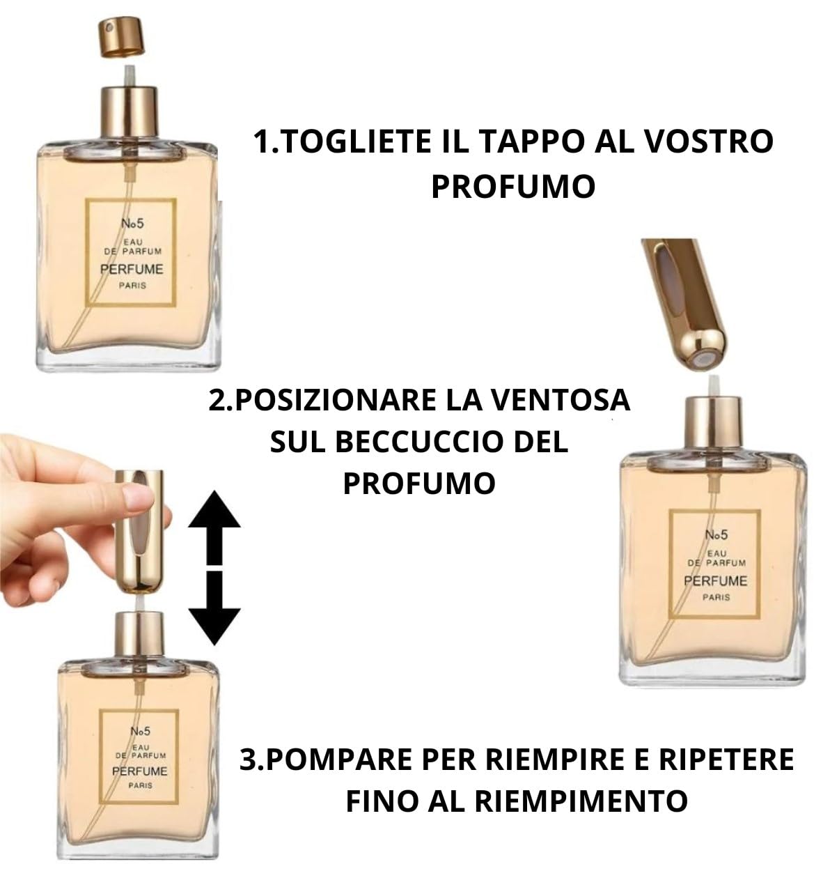 3 Pezzi 5ml Atomizzatore di Profumo, Ricaricabile Spruzzino Profumo, Mini bottiglia spray portatile, Spruzzatore per bottiglie di profumo con finestra, Buono per viaggi