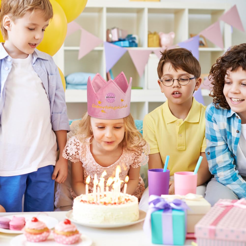 Geburtstagskrone Aus Plüsch – Mit Austauschbaren Zahlen 0-9, Verstellbar, Für Kindergeburtstage